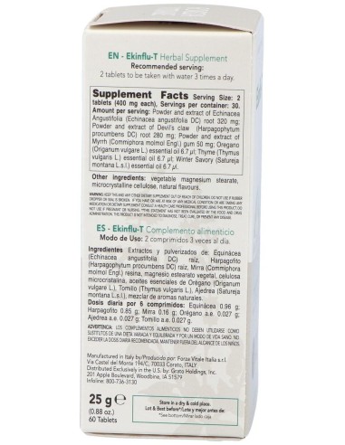 Ekinflu-T Defensas 25Gr.Comprimidos de Forza Vitale