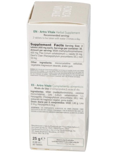 Artro Vitale  25Gr.Comprimidos de Forza Vitale