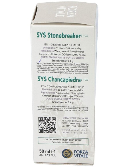Sys.Spaccapiedtra (Rompepiedra) 50Ml. de Forza Vitale