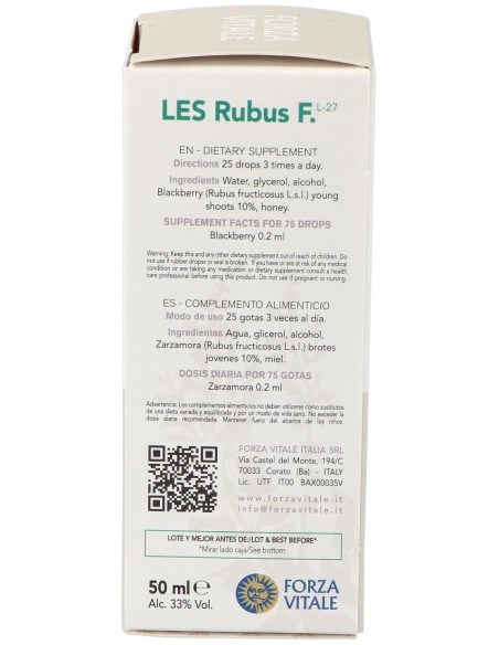 Les Rubus Fructicosus Zarza 50Ml. de Forza Vitale