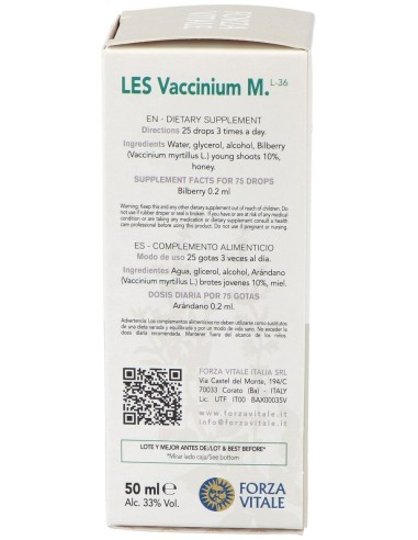 Les Vaccinium Myrtillus Arandano Negro 50Ml. de Forza Vitale