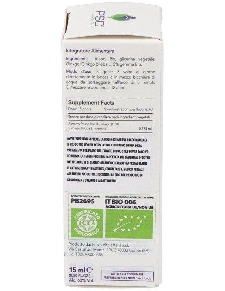 Psc Ginkgo Biloba 15Ml. de Forza Vitale