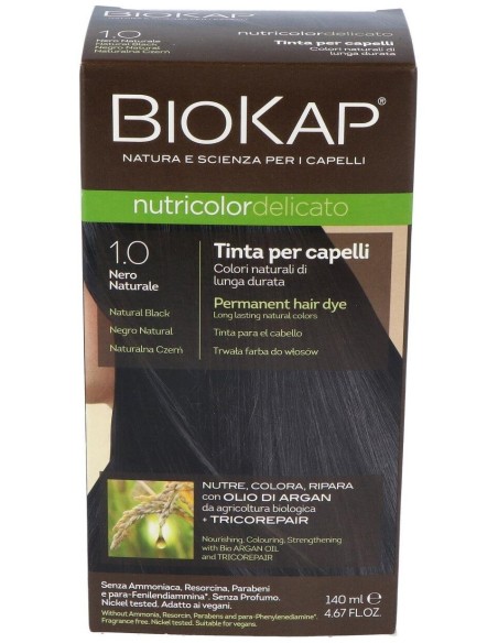 Tinte Natural Black 140Ml Negro 1.0 Delicato de Biokap