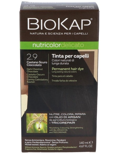 Tinte Castaño Oscuro Chocolate 140Ml 2.9 Delicato de Biokap