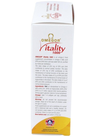 Omegor Vitality 1000 60Perlas de Uga Nutraceuticals