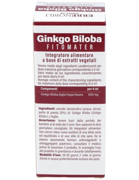 Ginkgo Biloba Ginkgo Biloba Extract Fitomater 50Ml de Erbenobili