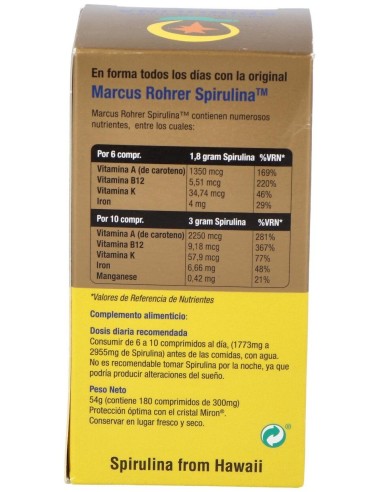 Spirulina 180 Comprimidos Marcus Rohrer Marcus Rohrer
