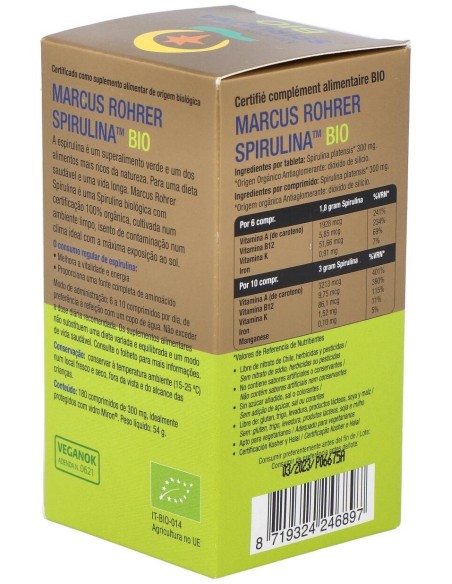Espirulina Bio 180 Comprimidos  de Marcus Rohrer