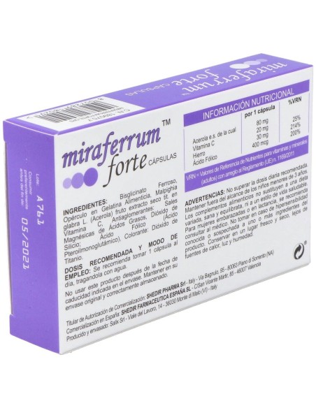 Miraferrum Forte 30Cap. de Shedir