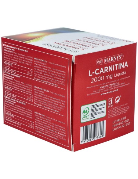L-Carnitina 2000 Sabor Naranja 20Viales de Marnys