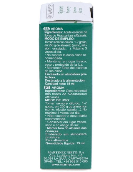 Romero Aceite Esencial Alimentario 15Ml. de Marnys