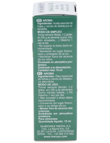 Tea Tree  Aceite Esencial Alimentario 15Ml. de Marnys