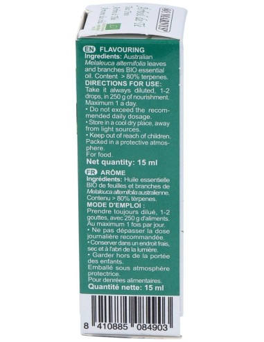 Tea Tree Aceite Esencial Alimentario 15Ml. Bio de Marnys