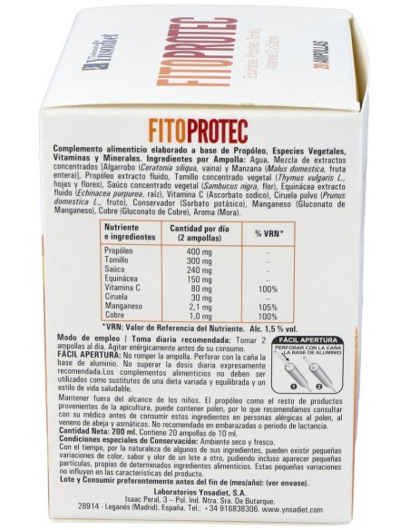 Fitoprotec + Echinacea. 0% Azúcar 20 Amp de Ynsadiet