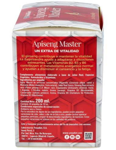 Apiseng Master  0% Azucar 20 Amp de Ynsadiet