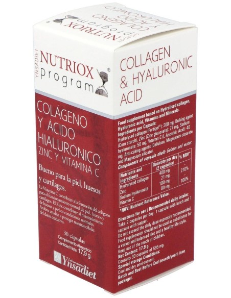 Acido Hialuronico y Colageno 30 Capsulas de Ynsadiet
