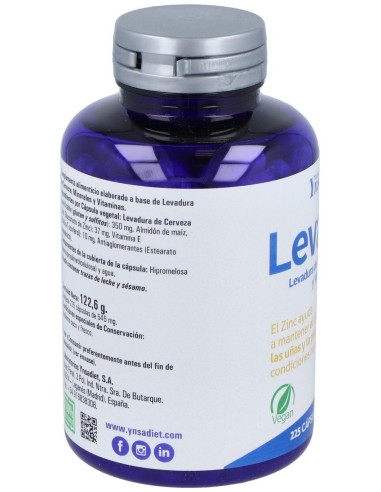 Levazinc (Levadura De Cerveza Viva) 350Mg. 225Cap. de Ynsadi
