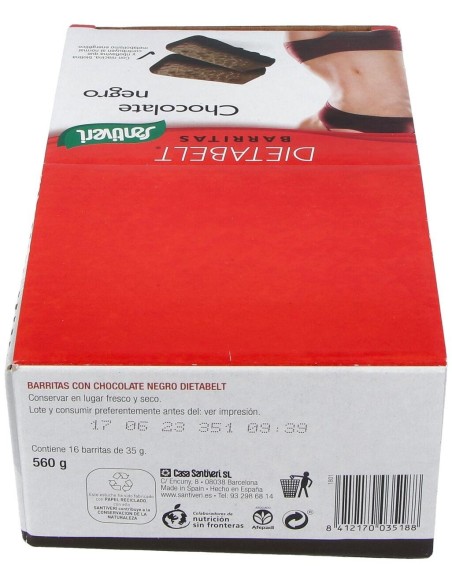 Dietabelt Barritas Chocolate Negro Caja 16Ud. de Santiveri
