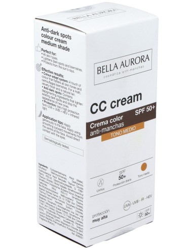 Cc Cream Spf 50+ Tono Medio 30Ml. de Bella Aurora