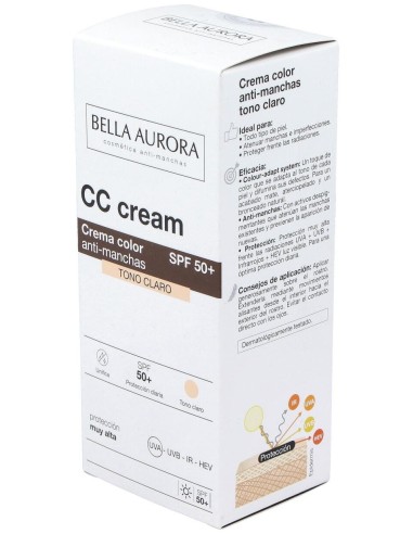 Cc Cream Spf 50+ Tono Claro 30Ml. de Bella Aurora