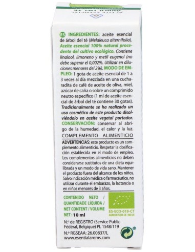 Arbol Del Te Aceite Esencial 10Ml. Bio de Esential Aroms