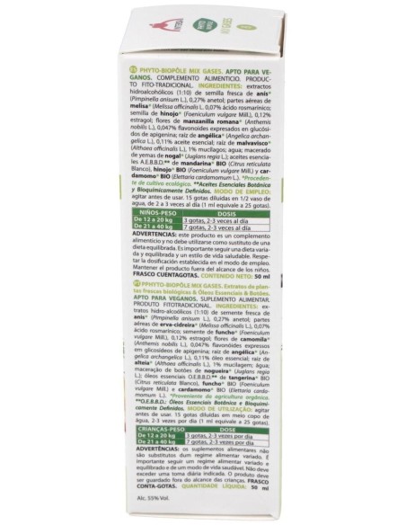 Phyto-Bipole Mix-Gases (Vientre Plano) 50Ml. de Phytobiopole