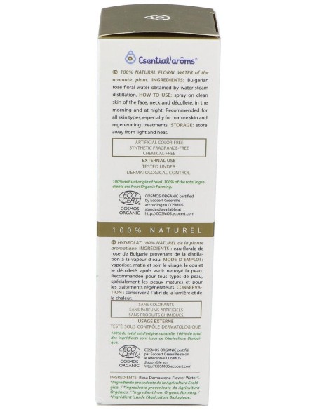 Agua Floral Rosa De Bulgaria 100Ml. Ecocert de Esential Aroms