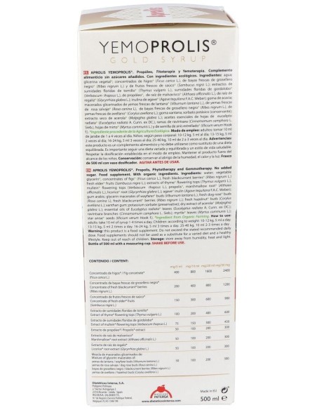 Aprolis Yemoprolis Familiar Gold Syrup 500 Ml de Intersa