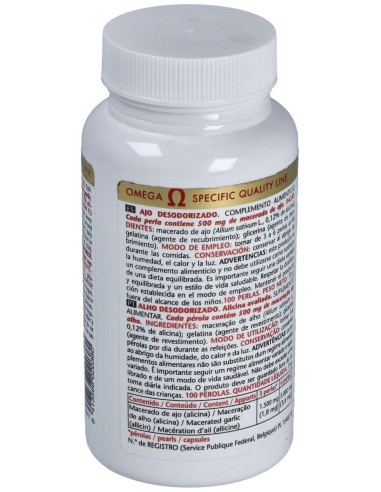 Ajo Desodorizado 100Perlas de Intersa