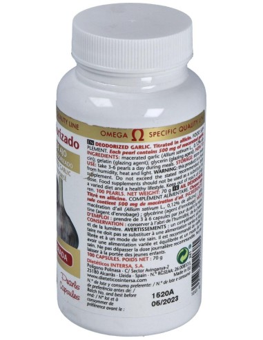 Ajo Desodorizado 100 Perlas de Intersa