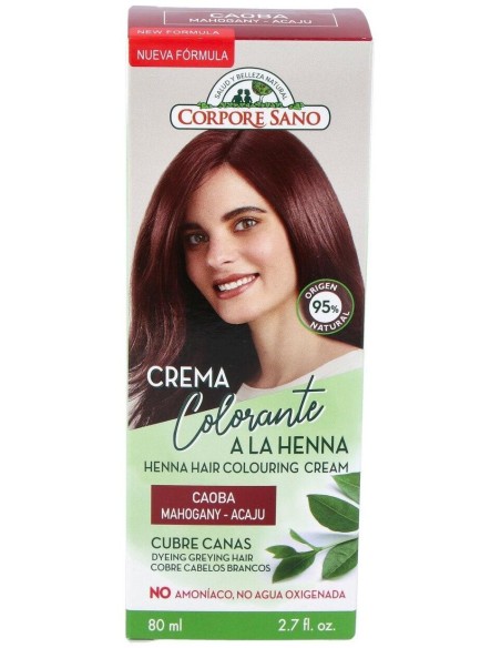 Crema Colorante Henna Caoba 80Ml. de Corpore Sano