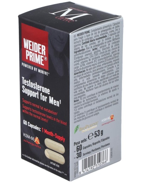 Weider Prime Testosterona Hombre 60Cap. de Weider