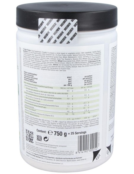 Weider Vegan Protein Vainilla 750Gr. de Weider