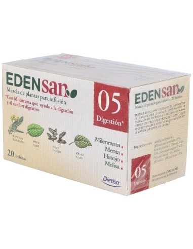 Edensan  Digestión 05  Envase 20 Filtros(20 Infusiones) de Edensan®