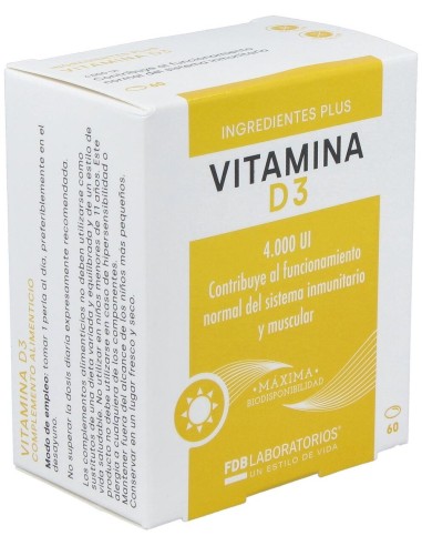 Vitamina D3 4000Ui 60Perlas de Fdb