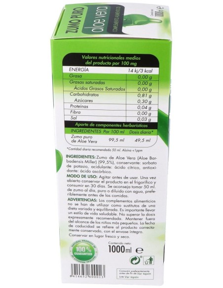 Zumo Puro Aloe Vera 1Litro de Hf Natural Care