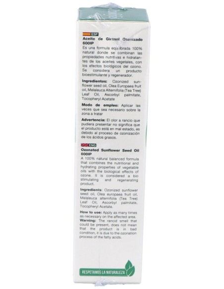 Aceite Girasol Ozonizado 600Ip Airless 50Ml. de Ozolife Biocosmetica Y Nutricion