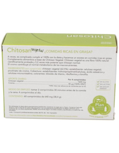 Triestop Chitosan Vegetal 60 Comprimidos de Eladiet