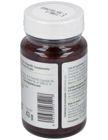 Uña De Gato Forte 400Mg. 100Comp. de El Granero