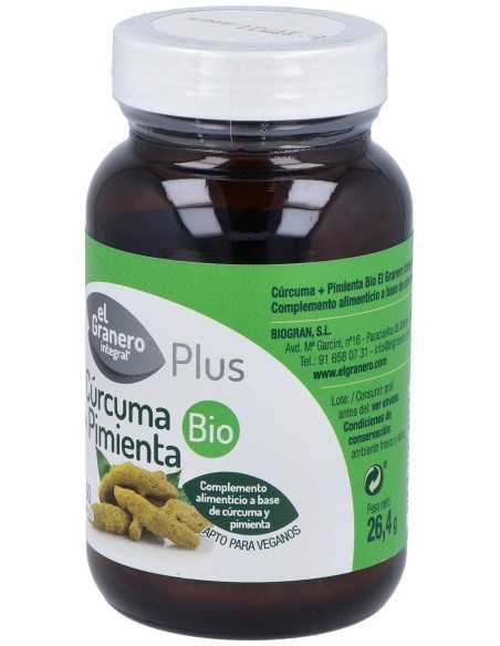 Curcuma Y Pimienta Bio 60Cap. de El Granero