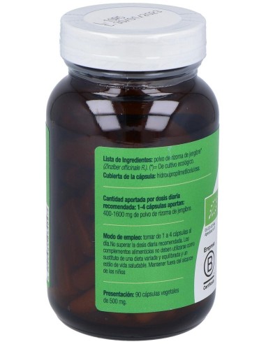Jengibre 500Mg. 90Cap. Bio de El Granero