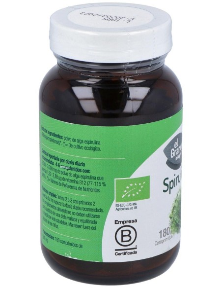 Espirulina Bio 180Comp. de El Granero