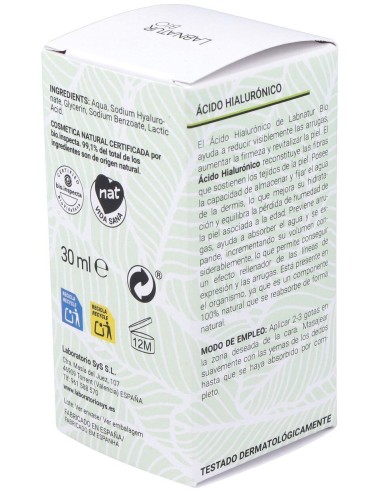 Acido Hialuronico Liquido 30Ml. Bio de Labnatur Bio