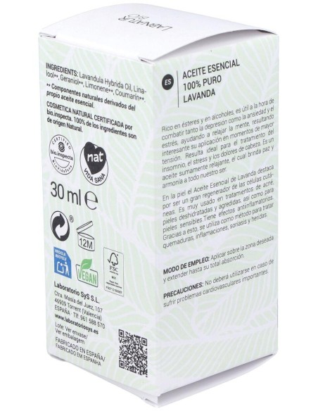 Lavanda Aceite Esencial 30Ml. Bio de Labnatur Bio