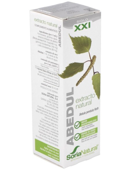 Ext. Abedul Xxi 50Ml. S/Al de Soria Natural