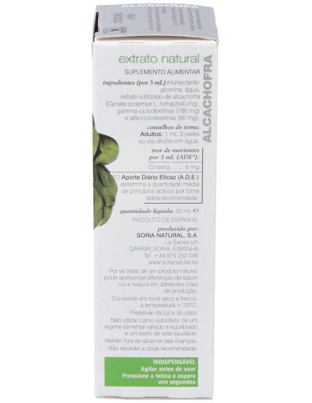 Ext. Alcachofa Xxi  50Ml. S/Al de Soria Natural