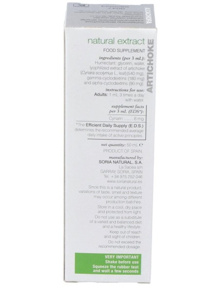 Ext. Alcachofa Xxi  50Ml. S/Al de Soria Natural
