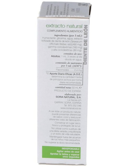 Ext. Diente De Leon Xxi 50Ml. S/Al de Soria Natural