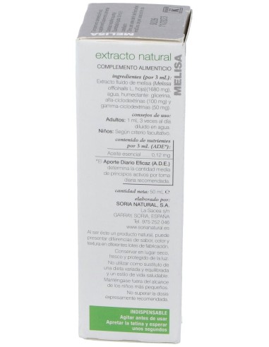 Ext. Melisa Xxi 50Ml. S/Al de Soria Natural