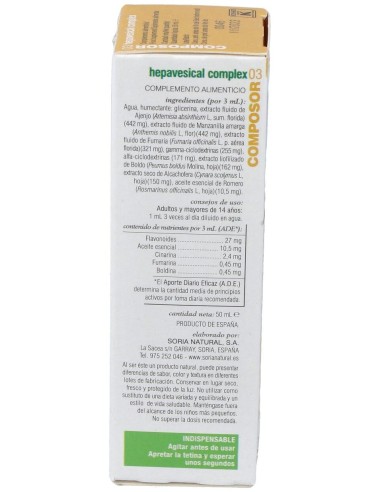 Composor 03 Hepavesical Complex Xxi 50Ml. de Soria Natural